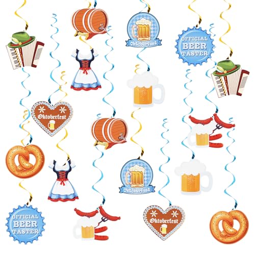 36 Stück Oktoberfest Hängende Strudel, Oktoberfest Deko Set Oktoberfest Deckenhänger Wirbel Spiral Girlande für Bayrisch Deko Oktoberfest Party 36 Stück Oktoberfest Hängende Strudel, Oktoberfest Deko Set Oktoberfest Deckenhänger Wirbel Spiral Girlande für Bayrisch Deko Oktoberfest Party von Fantasyon