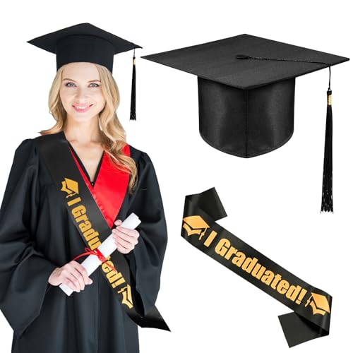 Band und Doktorhut, Schärpe, Hut für Party, Abschlussfeier, Uni, Dekoration, Kostüm, Geschenk für Absolventen von Fantasyon