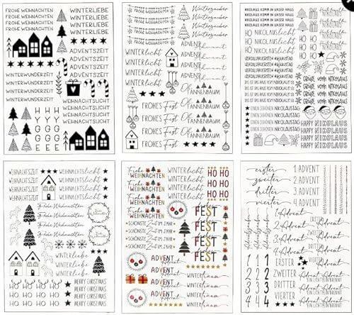 Fantasyon Weihnachten Kerzentattoos Set, 6 Stück, Wassertransferdruck DIY Kerzenfolie, Adventskerzen Sticker für Kerzen und Keramik Fantasyon Weihnachten Kerzentattoos Set, 6 Stück, Wassertransferdruck DIY Kerzenfolie, Adventskerzen Sticker für Kerzen und Keramik von Fantasyon