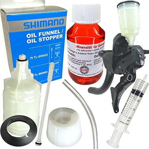 Service Kit Shimano Rennrad Gravel Road Scheibenbremsen Wartungs Entlüftungs Kit + 100ml Mineral ÖL Bleeding Spritze, Schlauch, Befüllbecher M7 x0,75 TL-BR002 von Fantic26