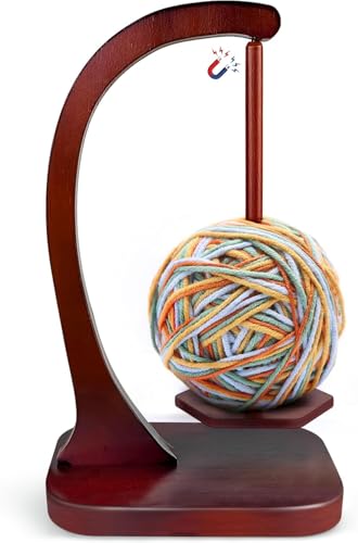 Fanxinzttc Garnhalter für Häkeln Stricken, Upgrade größere Größe, hölzerne Garnhalter Garn Spinner, gedrehte magnetische Wolle Stricken Garnhalter, Häkeln Geschenk für Stricken Liebhaber von Fanxinzttc