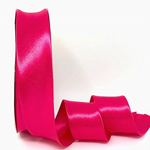 Fuchsia byetsa Satin Falte 30 mm Schrägband auf einer 25 m Rolle von Fany