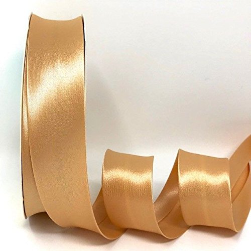 Gold Byetsa Satinband, 30 mm, Schrägband auf einer 25-m-Rolle von Fany