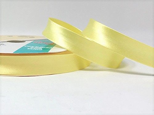Lemon Gelb byetsa Satin Falte 18 mm Schrägband auf einer 25 m Rolle von Fany