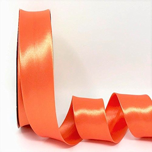 Orange byetsa Satin Falte 30 mm Schrägband auf einer 25 m Rolle von Fany