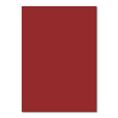 100 Blatt DIN A5 Papier - Dunkelrot - 120gr - 14,8 x 21cm - Bastelbogen Tonpapier Bastelpapier Briefbogen - FarbenFroh by GUSTAV NEUSER von FarbenFroh by GUSTAV NEUSER
