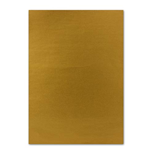100 Blatt DIN A5 Papier - Gold Metallic - 120gr - 14,8 x 21cm - Bastelbogen Tonpapier Bastelpapier Briefbogen - FarbenFroh by GUSTAV NEUSER von FarbenFroh by GUSTAV NEUSER