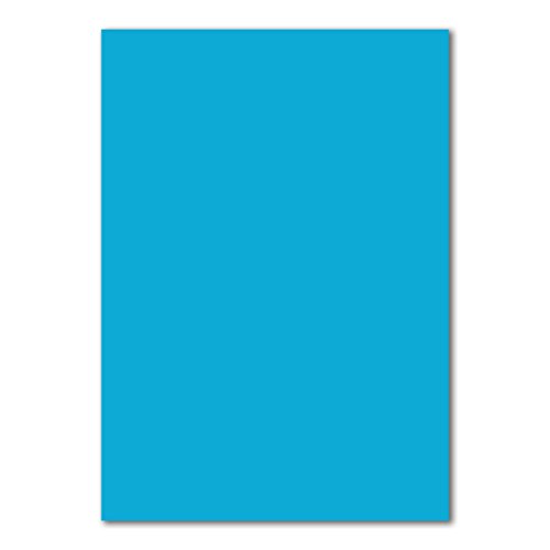 100 DIN A4 Papierbogen Planobogen - Azurblau (Blau) - 160 g/m² - 21 x 29,7 cm - Bastelbogen Ton-Papier Fotokarton Bastel-Papier Ton-Karton - FarbenFroh von FarbenFroh by GUSTAV NEUSER