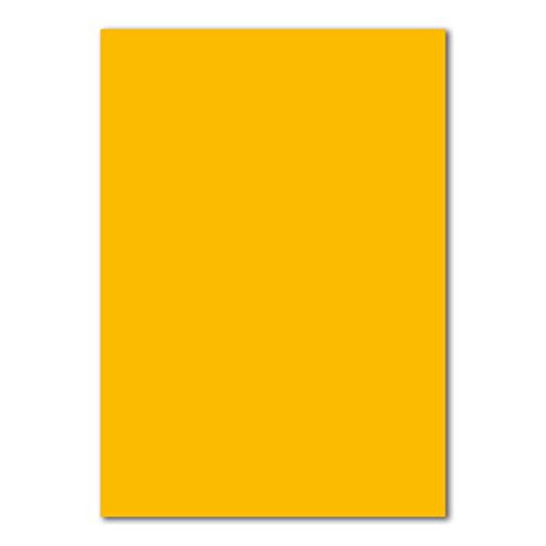 100 DIN A5 Einzelkarten Papierbögen - Honiggelb - 240 g/m² - 14,8 x 21 cm - Bastelbogen Tonpapier Fotokarton Bastelpapier Tonkarton - FarbenFroh von FarbenFroh by GUSTAV NEUSER