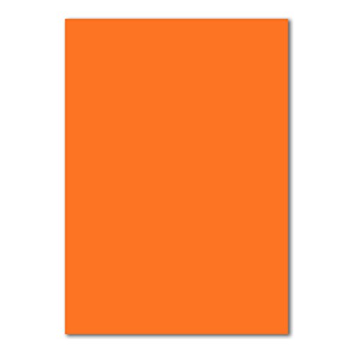 100 DIN A5 Einzelkarten Papierbögen - Orange - 240 g/m² - 14,8 x 21 cm - Bastelbogen Tonpapier Fotokarton Bastelpapier Tonkarton - FarbenFroh von FarbenFroh by GUSTAV NEUSER
