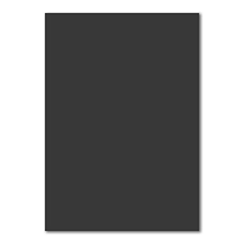 100 DIN A5 Einzelkarten Papierbögen - Schwarz - 240 g/m² - 14,8 x 21 cm - Bastelbogen Tonpapier Fotokarton Bastelpapier Tonkarton - FarbenFroh von FarbenFroh by GUSTAV NEUSER