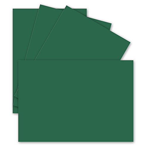 100 Einzel-Karten DIN A6-10,5 x 14,8 cm - 240 g/m² - Dunkel-Grün - Tonkarton - Bastelpapier - Bastelkarton- Bastel-karten - blanko Postkarten von FarbenFroh by GUSTAV NEUSER