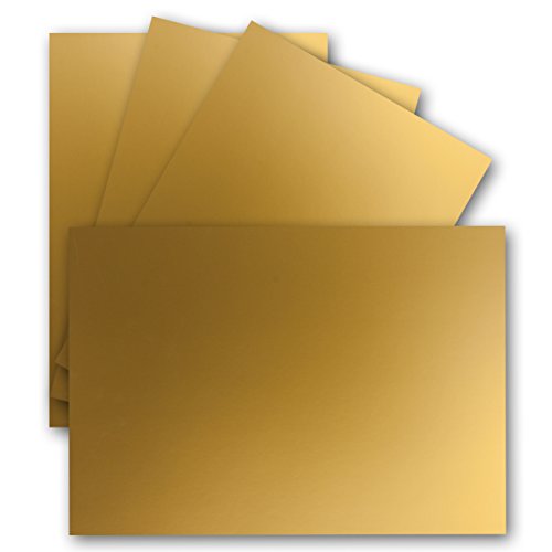 100 Einzel-Karten DIN A6-10,5 x 14,8 cm - 240 g/m² - Gold Metallic - Tonkarton - Bastelpapier - Bastelkarton- Bastel-karten - blanko Postkarten von FarbenFroh by GUSTAV NEUSER
