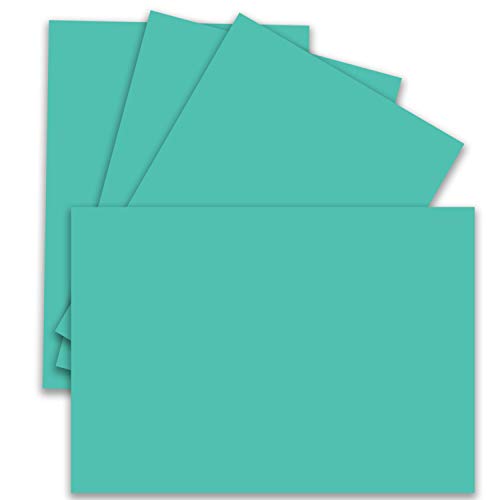100 Einzel-Karten DIN A6-10,5 x 14,8 cm - 240 g/m² - Pazifikblau (Blau) - Ton-Papier Qualität, Bastel-Karten - Bastelkarton - blanko Postkarten von FarbenFroh by GUSTAV NEUSER