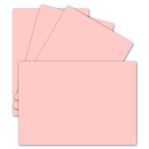 100 Einzel-Karten DIN A6-10,5 x 14,8 cm - 240 g/m² - Rosa - Tonkarton - Bastelpapier - Bastelkarton- Bastel-karten - blanko Postkarten von FarbenFroh by GUSTAV NEUSER