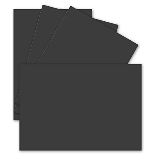 100 Einzel-Karten DIN A6-10,5 x 14,8 cm - 240 g/m² - Schwarz - Tonkarton - Bastelpapier - Bastelkarton- Bastel-karten - blanko Postkarten von FarbenFroh by GUSTAV NEUSER