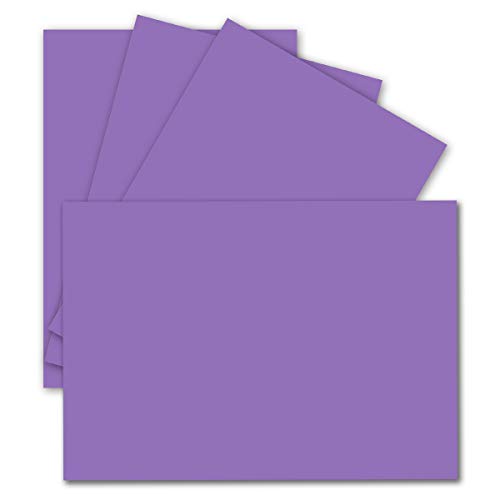 100 Einzel-Karten DIN A6-10,5 x 14,8 cm - 240 g/m² - Violett - Tonkarton - Bastelpapier - Bastelkarton- Bastel-karten - blanko Postkarten von FarbenFroh by GUSTAV NEUSER