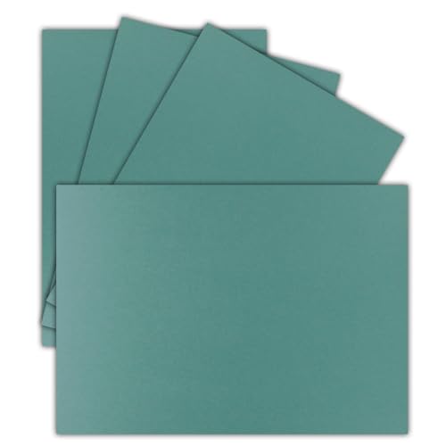100 Einzel-Karten DIN A6-10,5 x 14,8 cm - 240 g/m² - Lagunenblau - Tonkarton - Papier - Bastelkarton - Bastelkarten - blanko Postkarten von FarbenFroh by GUSTAV NEUSER