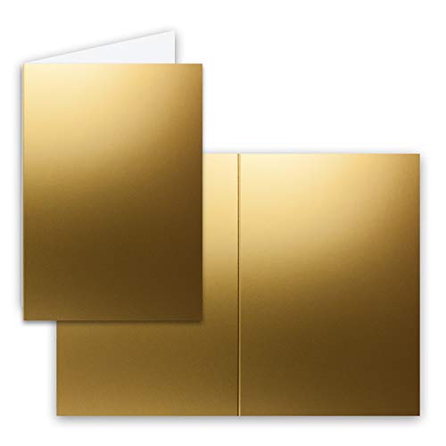 100 Faltkarten B6 - Gold-METALLIC - Premium QUALITÄT - 11,5 x 17 cm - sehr formstabil - für Drucker geeignet! - Qualitätsmarke: NEUSER FarbenFroh!! von FarbenFroh by GUSTAV NEUSER