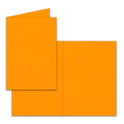 100 Faltkarten B6 - Mango (Orange) - Blanko Doppel-Karten - 12 x 17 cm - sehr formstabil - für Drucker geeignet - Serie: FarbenFroh von FarbenFroh by GUSTAV NEUSER