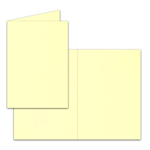 100 Faltkarten B6 - Pastellgelb (Gelb) - Blanko Doppel-Karten - 12 x 17 cm - sehr formstabil - für Drucker geeignet - Serie: FarbenFroh von FarbenFroh by GUSTAV NEUSER