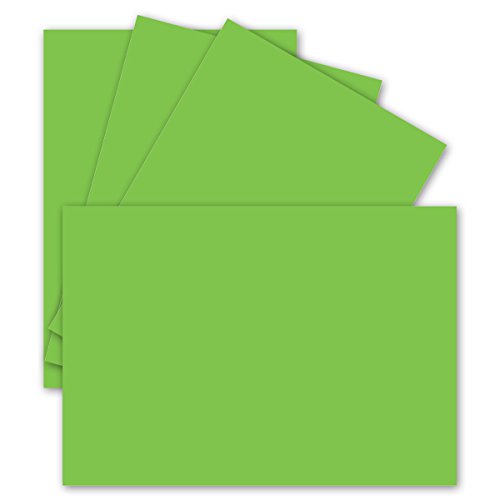1000 Einzel-Karten DIN A6-10,5 x 14,8 cm - 240 g/m² - Hell-Grün - Tonkarton - Bastelpapier - Bastelkarton- Bastel-karten - blanko Postkarten von FarbenFroh by GUSTAV NEUSER