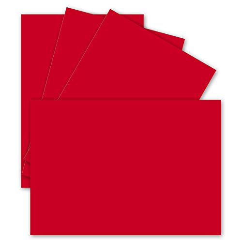 1000 Einzel-Karten DIN A6-10,5 x 14,8 cm - 240 g/m² - Rot - Tonkarton - Bastelpapier - Bastelkarton- Bastel-karten - blanko Postkarten von FarbenFroh by GUSTAV NEUSER