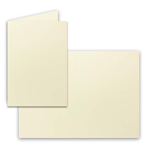 1000x Falt-Karten DIN A6 in Vanille - Blanko - Doppel-Karten - 240 g/m² von FarbenFroh by GUSTAV NEUSER