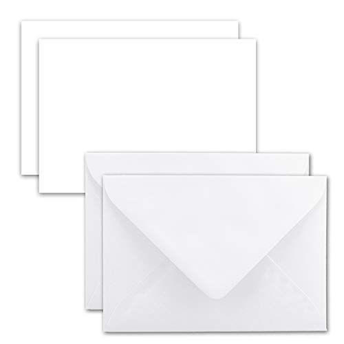 1000x Karte mit Umschlag Set aus Einzel-Karten DIN A7-10,5x7,3 cm - Hochweiß mit Brief-Umschlägen C7 Nassklebung ideale Geschenkanhänger von FarbenFroh by GUSTAV NEUSER