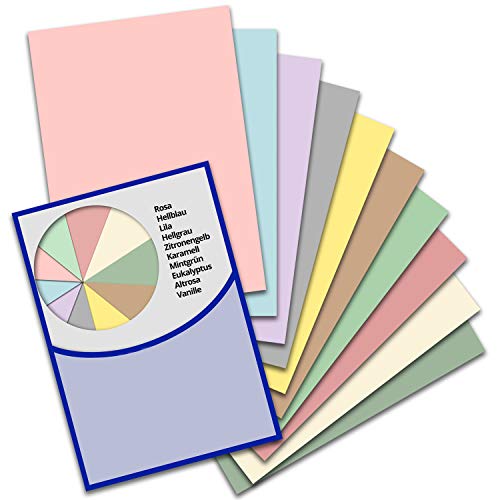 100x DIN A4 Papier Farbenmix-Paket 4 - Planobogen - 10 Farben - 110 g/m² - 21 x 29,7 cm - Bastelbogen Ton-Papier Fotokarton Bastel-Papier Ton-Karton - FarbenFroh von FarbenFroh by GUSTAV NEUSER