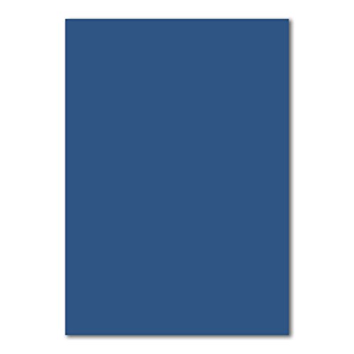 FarbenFroh by GUSTAV NEUSER 100x DIN A4 Papier - Nachtblau (Blau) - 110 g/m² - 21 x 29,7 cm - Briefpapier Bastelpapier Tonpapier Briefbogen von FarbenFroh by GUSTAV NEUSER