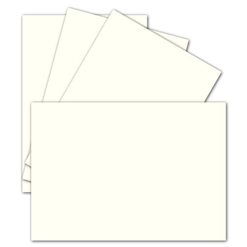 100x Einzelkarten Din A7-10,5 x 7,3 cm - 240 g/m² - Naturweiß (Weiß) - Blanko Mini-Karten ideal für Geschenkanhänger, Namenskarten & Visitenkarten von FarbenFroh by GUSTAV NEUSER