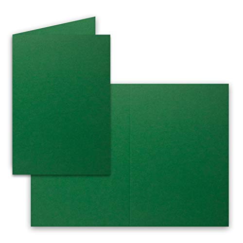 100x Falt-Karten DIN A6 in Dunkel-Grün - Blanko - Doppel-Karten - 220 g/m² von FarbenFroh by GUSTAV NEUSER