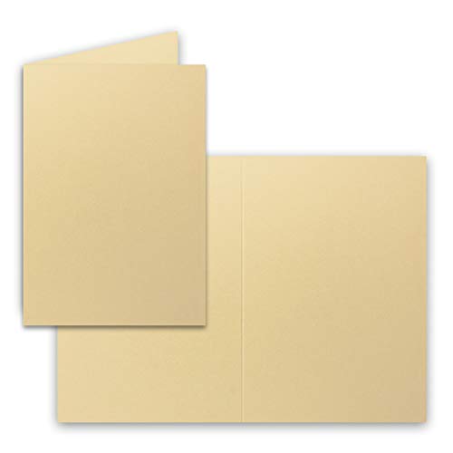 100x Falt-Karten DIN A6 in Karamel - Blanko - Doppel-Karten - 240 g/m² von FarbenFroh by GUSTAV NEUSER