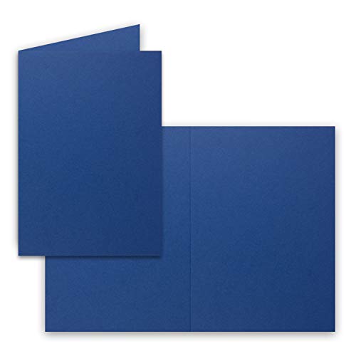 100x Falt-Karten DIN A6 in Nacht-Blau - Blanko - Doppel-Karten - 220 g/m² von FarbenFroh by GUSTAV NEUSER