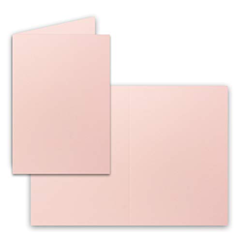 100x Falt-Karten DIN A6 in Rosa - Blanko - Doppel-Karten - 220 g/m² von FarbenFroh by GUSTAV NEUSER