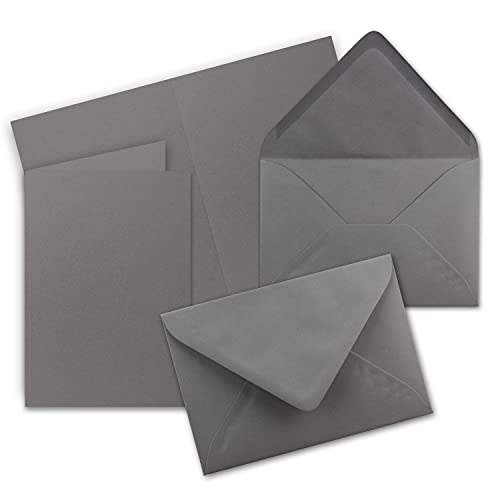 10x Faltkarten Set mit Briefumschlägen DIN A6 / C6 - Graphitgrau (Grau) - 14,8 x 10,5 cm (105 x 148) - Doppelkarten Set - Serie FarbenFroh von FarbenFroh by GUSTAV NEUSER