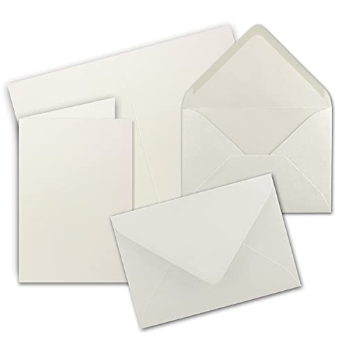 10x Faltkarten Set mit Briefumschlägen DIN A6 / C6 - Naturweiß (Weiß) - 14,8 x 10,5 cm (105 x 148) - Doppelkarten Set - Serie FarbenFroh von FarbenFroh by GUSTAV NEUSER