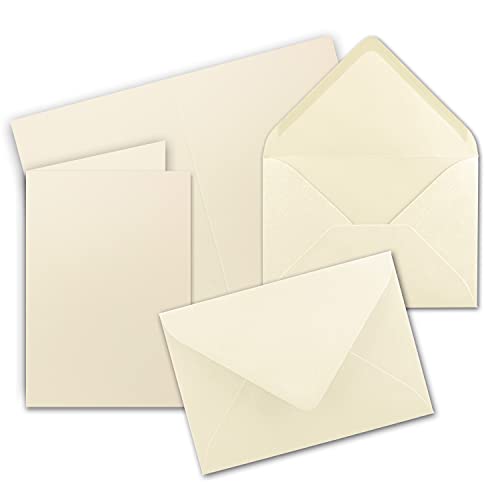 10x Faltkarten Set mit Briefumschlägen DIN A6 / C6 - Vanille (Creme) - 14,8 x 10,5 cm (105 x 148) - Doppelkarten Set - Serie FarbenFroh von FarbenFroh by GUSTAV NEUSER