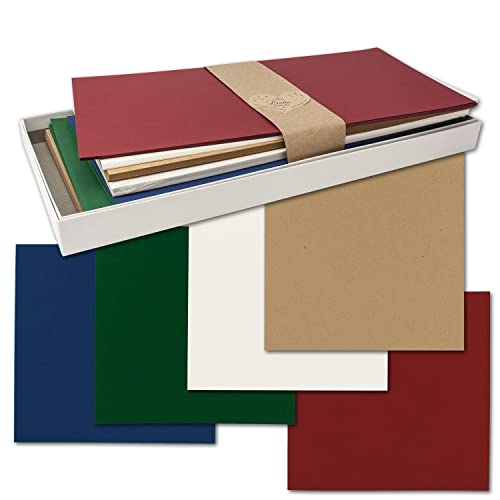 10x Quadratisches Faltkarten Set 15,0 x 15,0 cm - Doppelkarten mit Briefumschlägen und Einlegeblättern - Braun, Dunkelrot, Dunkelgrün, Dunkelblau, Naturweiß 10x Quadratisches Faltkarten Set 15,0 x 15,0 cm - Doppelkarten mit Briefumschlägen und Einlegeblättern - Braun, Dunkelrot, Dunkelgrün, Dunkelblau, Naturweiß von FarbenFroh by GUSTAV NEUSER