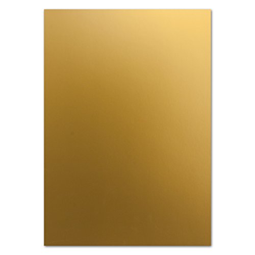 150 DIN A5 Einzelkarten Papierbögen - Gold Metallic - 250 g/m² - 14,8 x 21 cm - Bastelbogen Tonpapier Fotokarton Bastelpapier Tonkarton - FarbenFroh von FarbenFroh by GUSTAV NEUSER