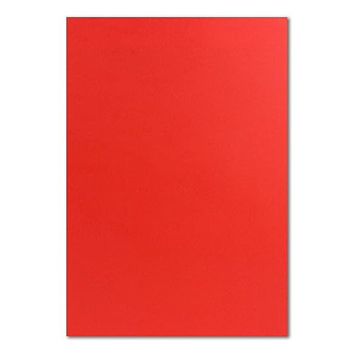 150 DIN A5 Einzelkarten Papierbögen - Rot - 240 g/m² - 14,8 x 21 cm - Bastelbogen Tonpapier Fotokarton Bastelpapier Tonkarton - FarbenFroh von FarbenFroh by GUSTAV NEUSER