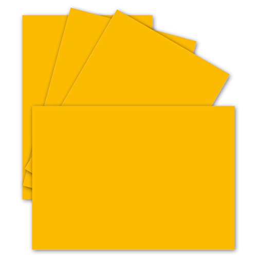 150 Einzel-Karten DIN A6-10,5 x 14,8 cm - 240 g/m² - Honig-Gelb - Tonkarton - Bastelpapier - Bastelkarton- Bastel-karten - blanko Postkarten von FarbenFroh by GUSTAV NEUSER