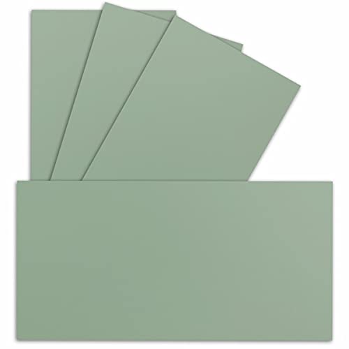 150 Einzel-Karten DIN Lang - 9,9 x 21 cm - 240 g/m² - Eukalyptus - Bastelpapier - Tonkarton - Ideal zum bedrucken für Grußkarten und Einladungen von FarbenFroh by GUSTAV NEUSER