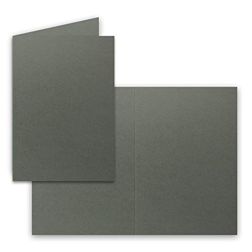 150x Falt-Karten DIN A6 in Anthrazit - Blanko - Doppel-Karten - 240 g/m² von FarbenFroh by GUSTAV NEUSER
