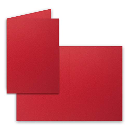 150x Falt-Karten DIN A6 in Rosenrot - Blanko - Doppel-Karten - 220 g/m² von FarbenFroh by GUSTAV NEUSER
