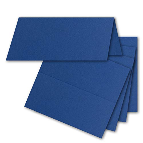 FarbenFroh by GUSTAV NEUSER 150x Tischkarten in Nachtblau (Blau) - 4,5 x 10 cm - blanko - Doppel-Karten - als Platzkarten und Namenskarten für Hochzeit und Feste von FarbenFroh by GUSTAV NEUSER