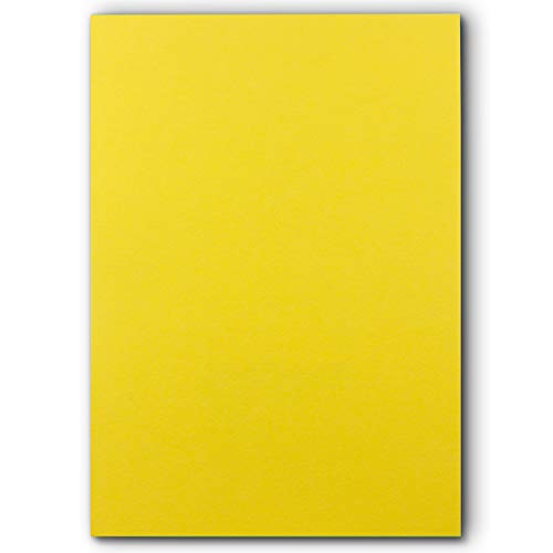 200 DIN A5 Einzelkarten Papierbögen - Gelb - 240 g/m² - 14,8 x 21 cm - Bastelbogen Tonpapier Fotokarton Bastelpapier Tonkarton - FarbenFroh von FarbenFroh by GUSTAV NEUSER