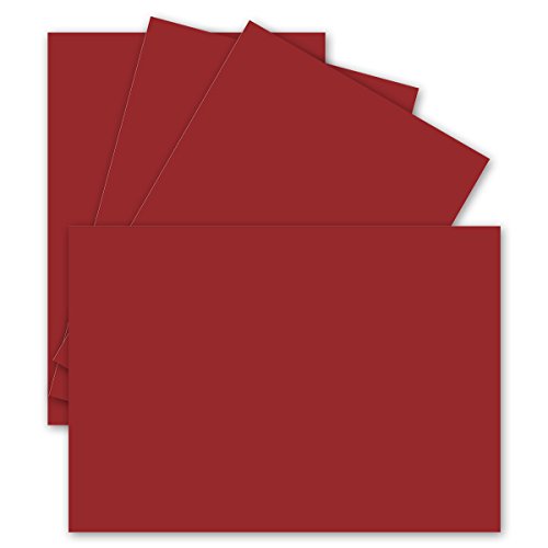 200 Einzel-Karten DIN A6-10,5 x 14,8 cm - 240 g/m² - Dunkel-Rot - Tonkarton - Bastelpapier - Bastelkarton- Bastel-karten - blanko Postkarten von FarbenFroh by GUSTAV NEUSER