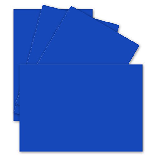 200 Einzel-Karten DIN A6-10,5 x 14,8 cm - 240 g/m² - Royalblau - Tonkarton - Bastelpapier - Bastelkarton- Bastel-karten - blanko Postkarten von FarbenFroh by GUSTAV NEUSER